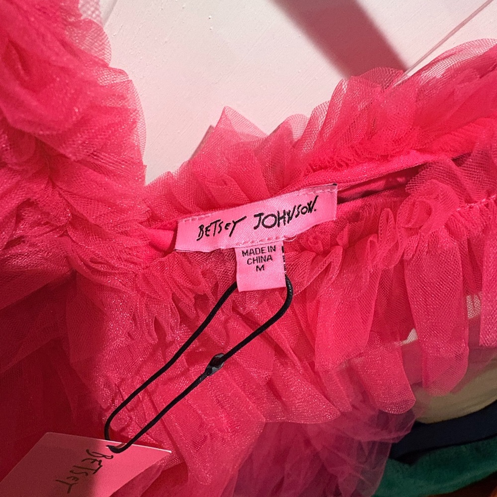 Betsey Johnson Bright Pink Ruffle Tulle Dress